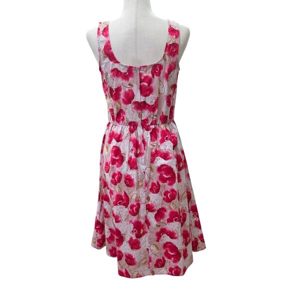 Retrolicious Vintage Pink Tulips Cotton Fit & Flare Dress Retro Style Size M USA - Picture 4 of 10